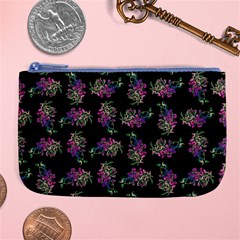 Midnight Noir Garden Chic Pattern Large Coin Purse