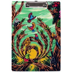 Monkey Tiger Bird Parrot Forest Jungle Style A4 Acrylic Clipboard