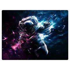 Psychedelic Astronaut Trippy Space Art Two Sides Premium Plush Fleece Blanket (extra Small)