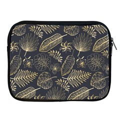 Elegant-pattern-with-golden-tropical-leaves Apple Ipad 2/3/4 Zipper Cases