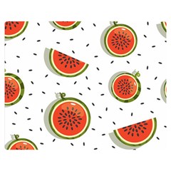 Seamless-background-pattern-with-watermelon-slices Premium Plush Fleece Blanket (medium)