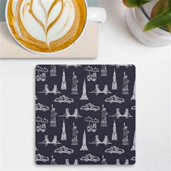 New York City Nyc Pattern Uv Print Square Tile Coaster 