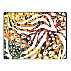 Abstract-geometric-seamless-pattern-with-animal-print Fleece Blanket (small)