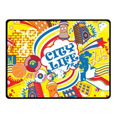 Colorful-city-life-horizontal-seamless-pattern-urban-city Fleece Blanket (small)