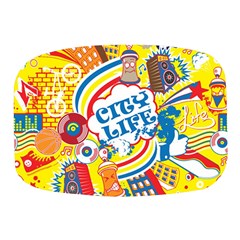 Colorful-city-life-horizontal-seamless-pattern-urban-city Mini Square Pill Box