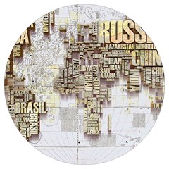 3d Typography World Map Round Trivet