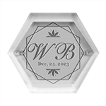 Personalized Wedding Hexagon Hexagon Wood Jewelry Box Front