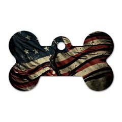 Flag Usa American Flag Dog Tag Bone (one Side)