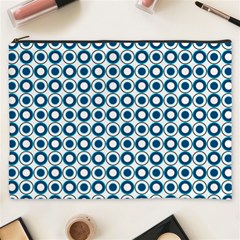 Mazipoodles Dusty Duck Egg Blue White Donuts Polka Dot Cosmetic Bag (xxxl)
