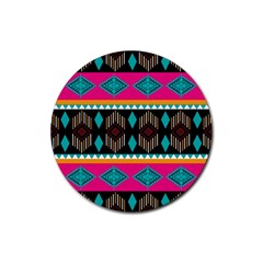 Abstract Art Pattern Design Vintage Rubber Coaster (round)