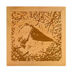 European Robin Wood Photo Frame Cube