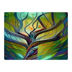 Tree Magical Colorful Abstract Metaphysical Two Sides Premium Plush Fleece Blanket (mini)