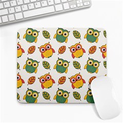Background-with-owls-leaves-pattern Large Mousepad