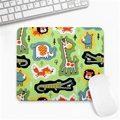 Seamless-pattern-with-wildlife-animals-cartoon Large Mousepad