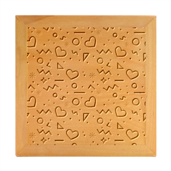 Hearts-seamless-pattern-memphis-style Wood Photo Frame Cube