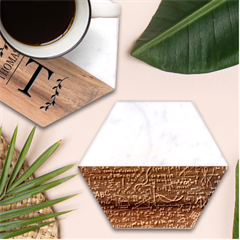 Math Linear Mathematics Education Circle Background Marble Wood Coaster (hexagon) 