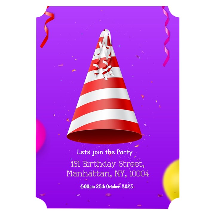 Birthday Invitation Card 5  x 7  (Ticket)