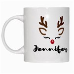 Personalized Deer Christmas Name White Mug Left