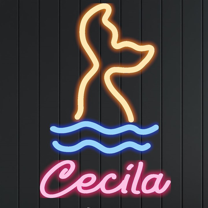 Personalized Whale Swimming in the Sea Name Neon Signs and Lights
