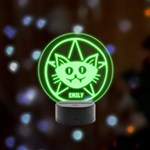 halloween Remote LED Acrylic Message Display (Black Round Stand)  Front