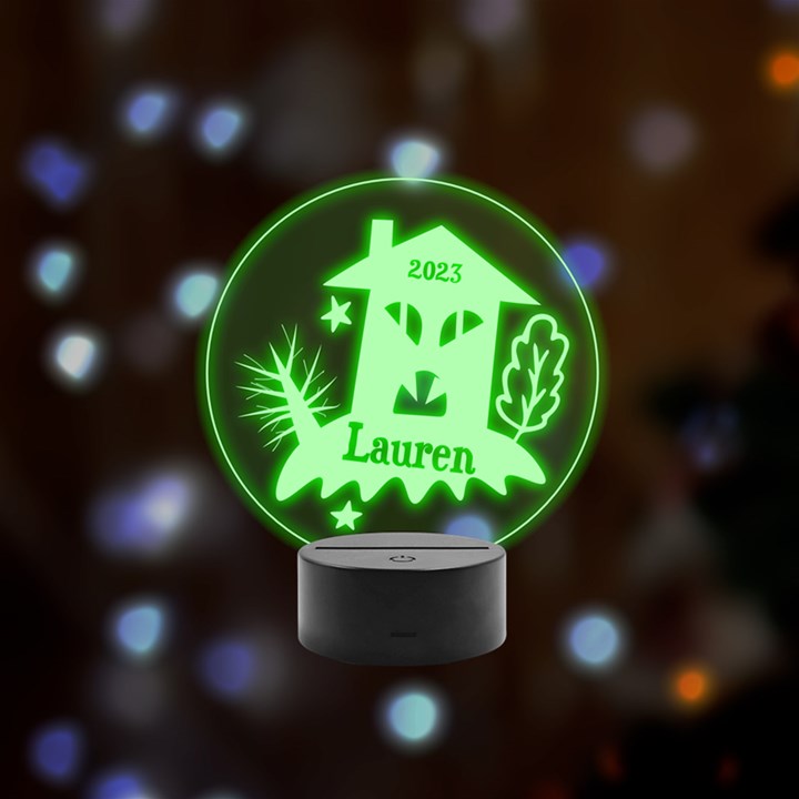 halloween Remote LED Acrylic Message Display (Black Round Stand) 