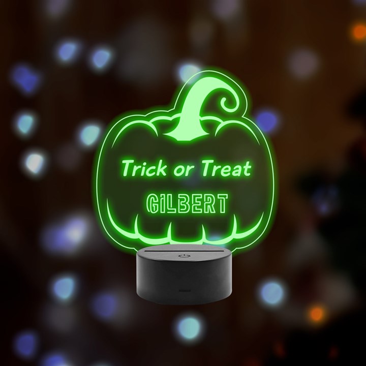 halloween Remote LED Acrylic Message Display (Black Round Stand) 