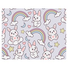 Seamless-pattern-with-cute-rabbit-character Two Sides Premium Plush Fleece Blanket (medium)