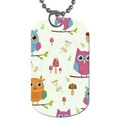 Forest-seamless-pattern-with-cute-owls Dog Tag (one Side)