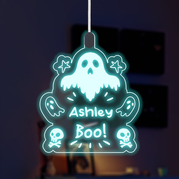 Personalized Halloween Ghost Name LED Acrylic Ornament