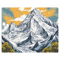 Nature Mountains Landscape Forest Two Sides Premium Plush Fleece Blanket (medium)