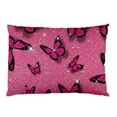 Pink Glitter Butterfly Pillow Case