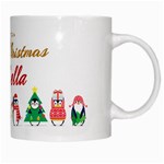 Personalized Merry Christmas Penguin Family Name White Mug Right