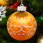 Personalized Wedding Couple Date Name LED Glass Sphere Ornament Front