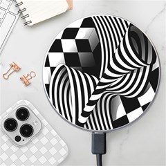 Op-art-black-white-drawing Wireless Fast Charger(white)