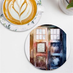 Tardis Doctor Who Transparent Uv Print Round Tile Coaster