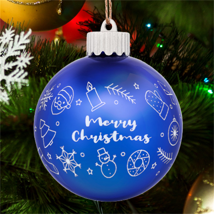 Personalized Merry Christmas Cute Graphic Name LED Glass Sphere Ornament