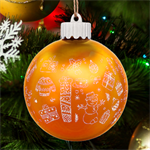 Personalized Merry Christmas illustration Name LED Glass Sphere Ornament Back
