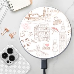 London-paris-drawing-vector-london-comics Wireless Fast Charger(white)