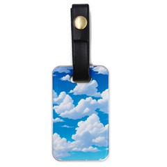 Sky Clouds Blue Cartoon Animated Luggage Tag (one Side)