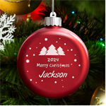 Christmas LED Glass Round Ornament Front