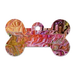 Abstract Crosscurrents Smudged Vibrance Dog Tag Bone (one Side)