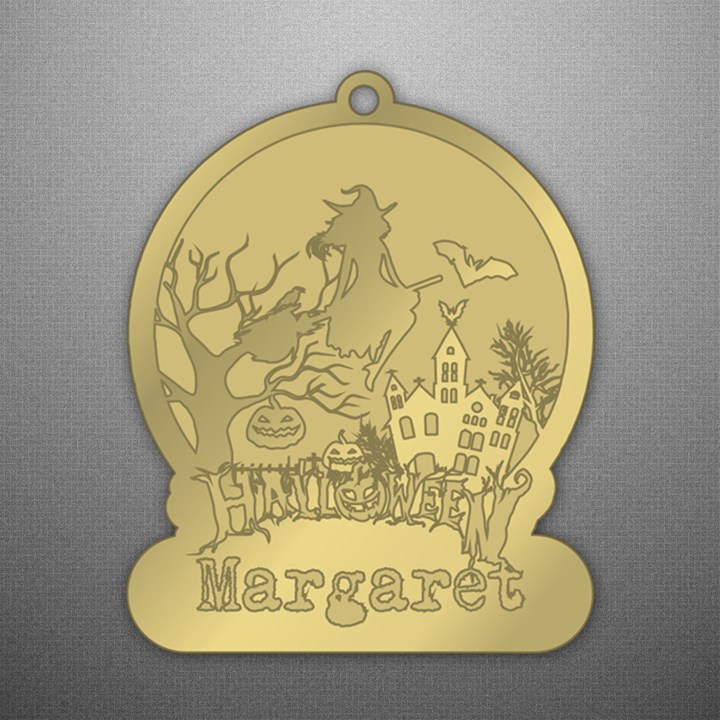 Personalized Happy Halloween Witch Name Acrylic Ornament