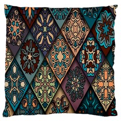 Flower Texture, Background, Colorful, Desenho, Large Cushion Case (two Sides)