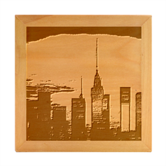 New York City Skyline Usa Wood Photo Frame Cube