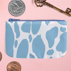 Cow Print, Aesthetic, Y, Blue, Baby Blue, Pattern, Simple Large Coin Purse