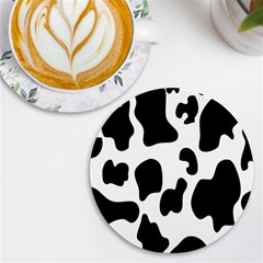 Black And White Cow Print,wallpaper Uv Print Round Tile Coaster