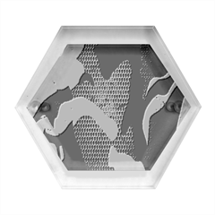 Blue, Abstract, Black, Desenho, Grey Shapes, Texture Hexagon Wood Jewelry Box