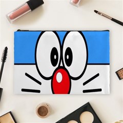 Doraemon Face, Anime, Blue, Cute, Japan Cosmetic Bag (large)