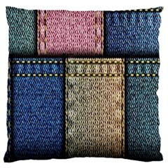 Jeans, Background, Color, Desenho, Shapes, Texture Large Cushion Case (one Side)