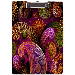 Paisley Pattern, Abstract Colorful, Texture Background, Hd A4 Acrylic Clipboard